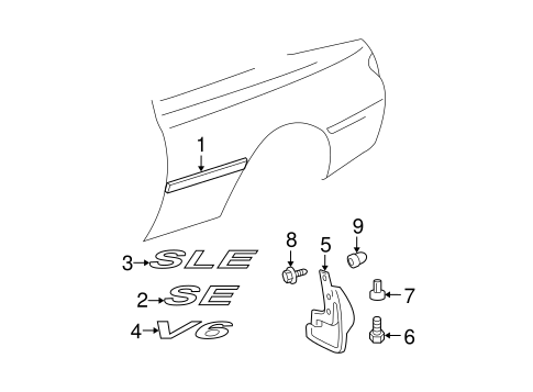 Solara EXTERIOR TRIM - QUARTER PANEL 2