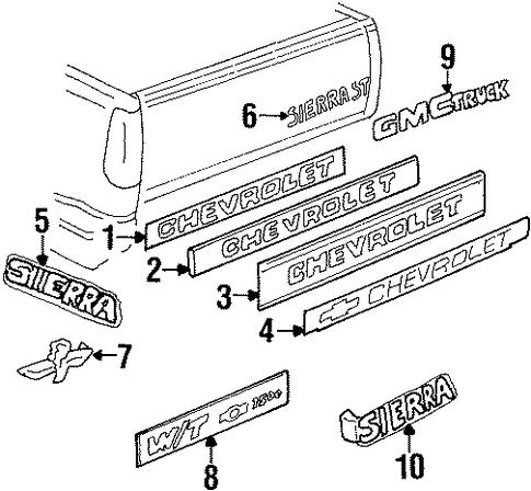 C2500 EXTERIOR TRIM - PICK UP BOX 3