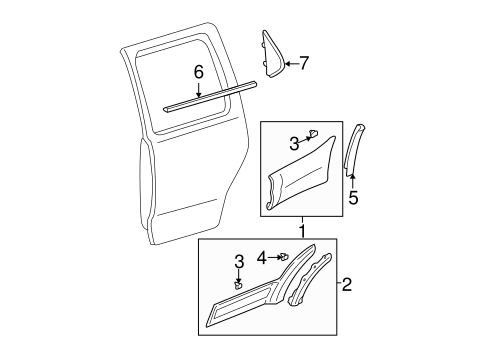 Tribute EXTERIOR TRIM - REAR DOOR