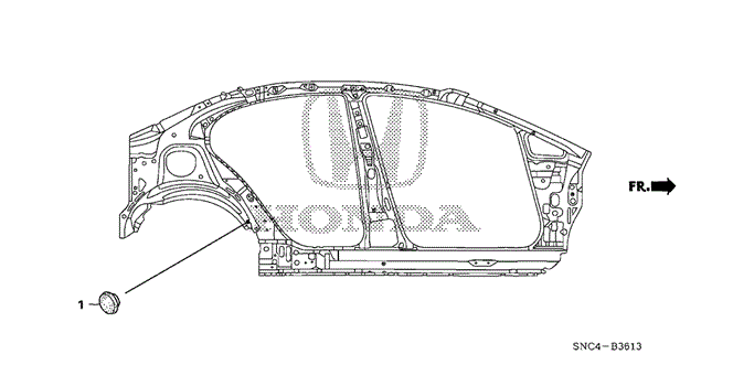 INTERIOR / BUMPER/GROMMET (SIDE) for 2010 Honda CIVIC HYBRID #1