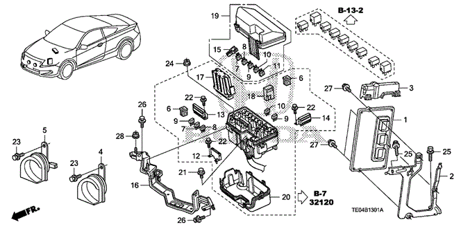 ELECTRICAL / EXHAUST / HEATER / FUEL/CONTROL UNIT (ENGINE ROOM) (1) (V6) for 2010 Honda ACCORD COUPE #1