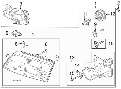 626 HEADLAMP COMPONENTS