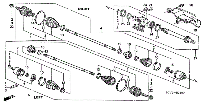 CHASSIS/DRIVESHAFT - HALF SHAFT for 2005 Honda ELEMENT #1