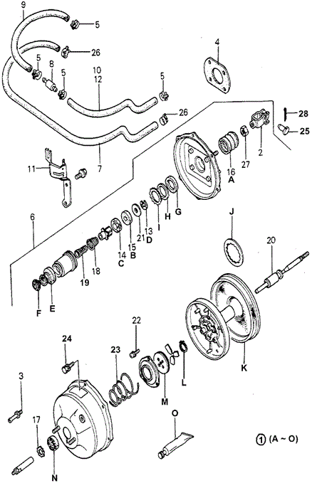 CHASSIS/VACUUM BOOSTER for 1979 Honda ACCORD HATCHBACK #1