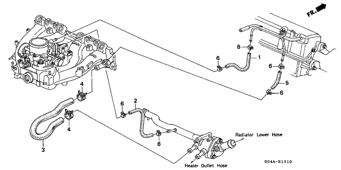 ENGINE/WATER HOSE (1) for 2000 Honda CIVIC SEDAN #1