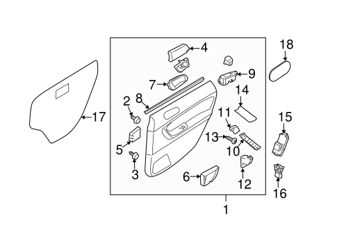 Outback INTERIOR TRIM - REAR DOOR