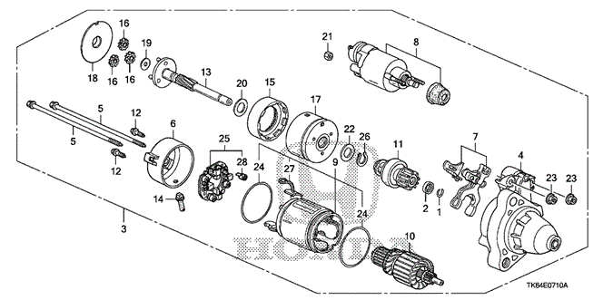 ENGINE/STARTER MOTOR (DENSO) for 2009 Honda FIT #1