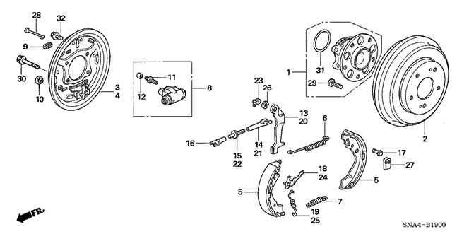 CHASSIS/REAR BRAKE (DRUM) (KA/KC) for 2006 Honda CIVIC SEDAN #1