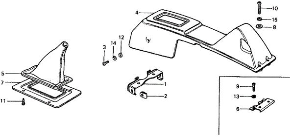 CHASSIS/CENTER CONSOLE for 1977 Honda CIVIC HATCHBACK #1