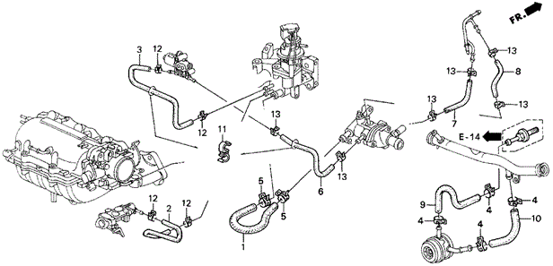 1995 Honda PRELUDE HOSE, BYPASS INLET - (19504P39000) 1995 Honda PRELUDE HOSE, BYPASS INLET - (19504P39000)