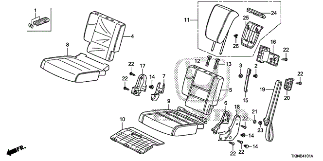 INTERIOR / BUMPER/REAR SEAT (R.) for 2013 Honda ODYSSEY #1