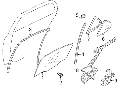 Lancer GLASS - REAR DOOR