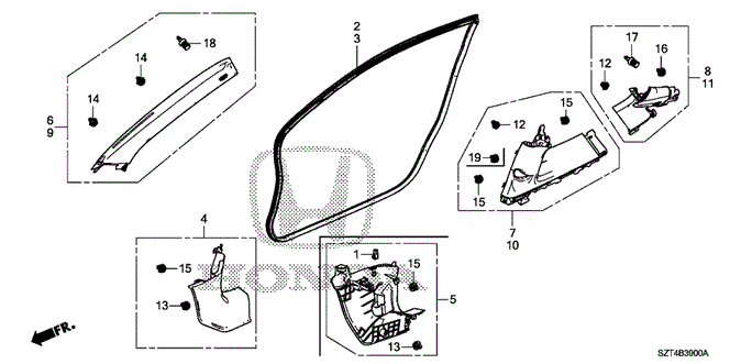 INTERIOR / BUMPER/PILLAR GARNISH for 2011 Honda CR-Z #1