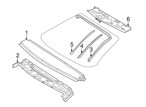SL550 WINDSHIELD HEADER & COMPONENTS