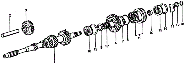 TRANSMISSION - MANUAL/5MT MAINSHAFT - MAINSHAFT GEARS for 1977 Honda CIVIC HATCHBACK #1
