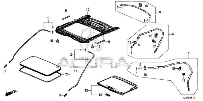 INTERIOR / BUMPER/SLIDING ROOF for 2014 Acura MDX #1