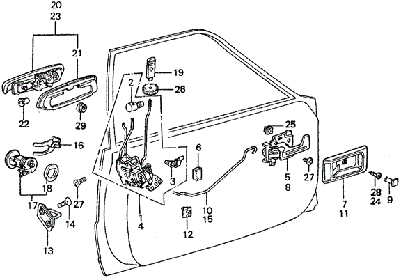 BODY / AIR CONDITIONING/FRONT DOOR LOCKS for 1982 Honda CIVIC SEDAN #1
