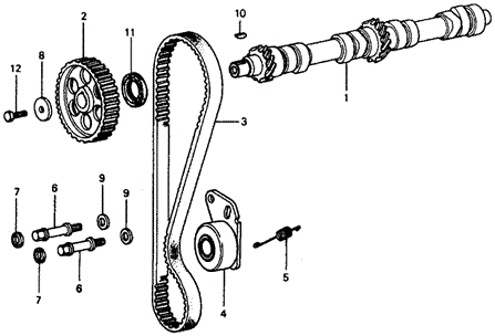 ENGINE/CAMSHAFT - TIMING BELT for 1977 Honda CIVIC 1200 COUPE #1