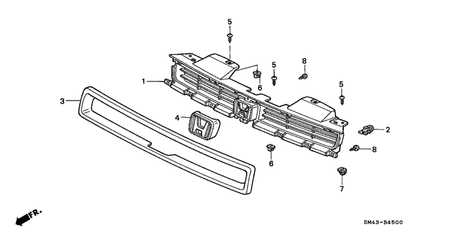 INTERIOR / BUMPER/FRONT GRILLE (1) for 1991 Honda ACCORD SEDAN #1