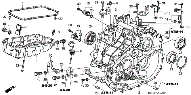 CIVIC COUPE CVT TRANSMISSION CASE - OIL PAN (CVT)