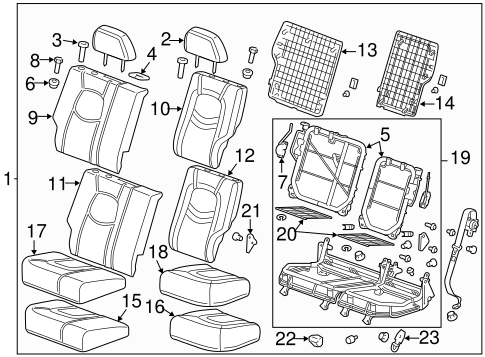 HHR REAR SEAT COMPONENTS