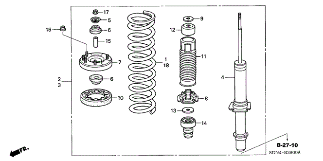 CHASSIS/FRONT SHOCK ABSORBER for 2003 Honda ACCORD COUPE #1