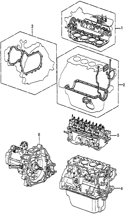ENGINE/GASKET KIT - ENGINE ASSY. - TRANSMISSION ASSY. for 1984 Honda ACCORD HATCHBACK #1