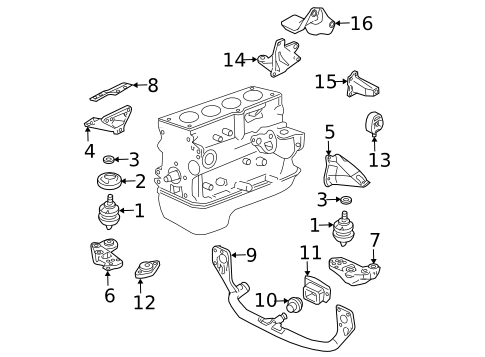 Passat ENGINE & TRANS MOUNTING 2