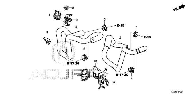 ELECTRICAL / EXHAUST / HEATER / FUEL/WATER HOSE for 2014 Acura MDX #1
