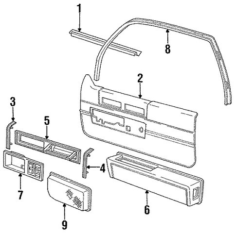 DeVille INTERIOR TRIM - FRONT DOOR