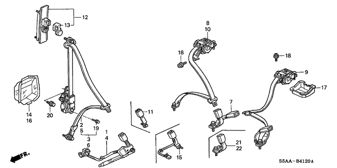 CIVIC SEDAN SEAT BELTS
