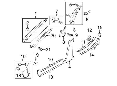Outback INTERIOR TRIM - PILLARS