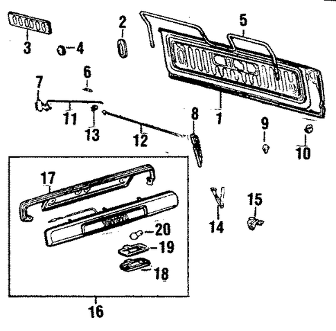 Land Cruiser EXTERIOR TRIM - TAIL GATE
