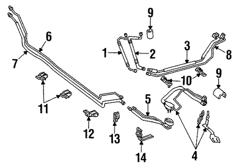 LS400 REAR AC LINES