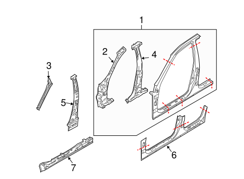 FX35 CENTER PILLAR & ROCKER