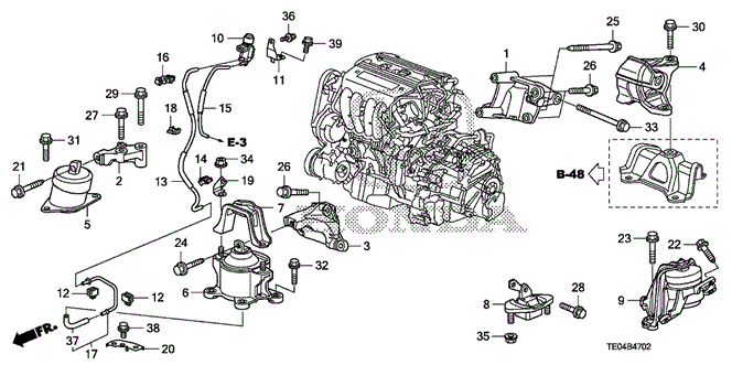 BODY / AIR CONDITIONING/ENGINE MOUNTS (L4) (AT) for 2010 Honda ACCORD COUPE #1