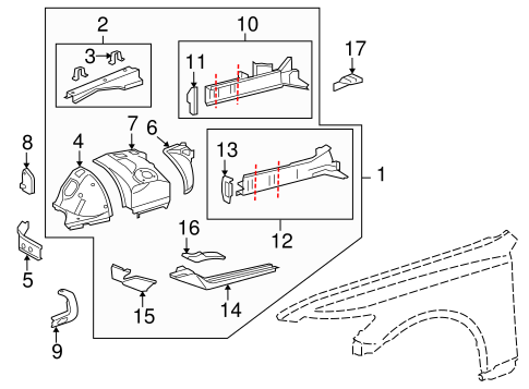 LS600h STRUCTURAL COMPONENTS & RAILS