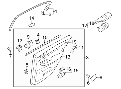 Genesis INTERIOR TRIM - REAR DOOR