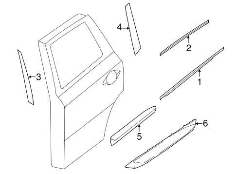 JX35 EXTERIOR TRIM - REAR DOOR