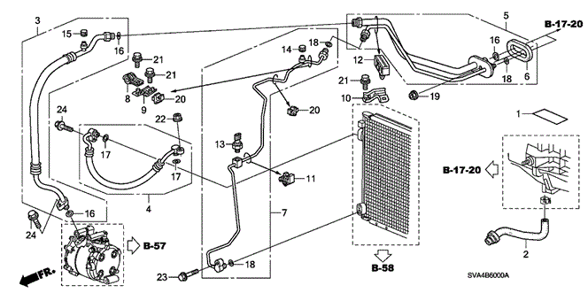 CIVIC COUPE A / C HOSES - PIPES (1.8L)