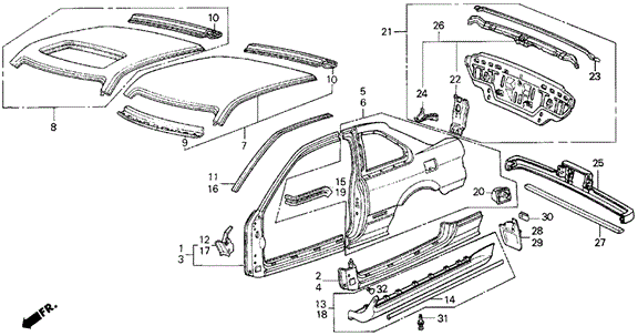 INTEGRA HATCHBACK OUTER PANEL 3DR