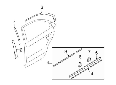 Sonata EXTERIOR TRIM - REAR DOOR