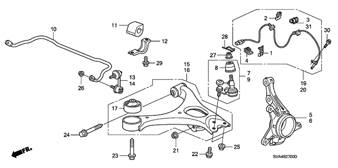 CHASSIS/FRONT KNUCKLE for 2006 Honda CIVIC COUPE #1