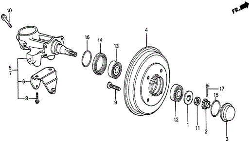 CHASSIS/REAR BRAKE DRUM for 1983 Honda PRELUDE #1