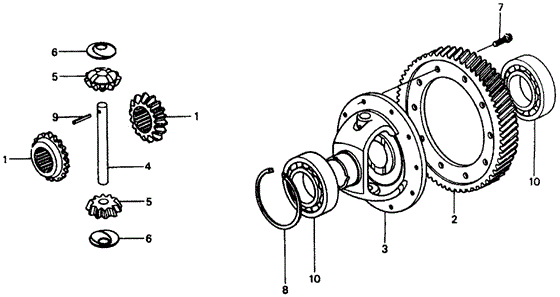 TRANSMISSION - HONDAMATIC/HMT DIFFERENTIAL GEAR for 1978 Honda CIVIC 1200 HATCHBACK #1