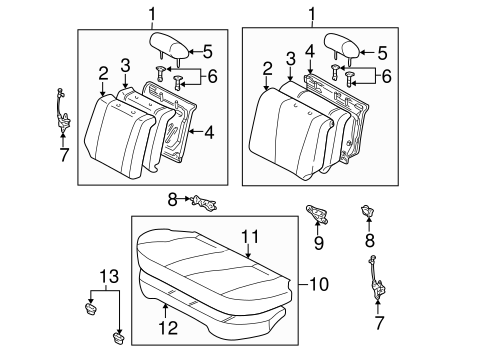 Corolla REAR SEAT COMPONENTS 2