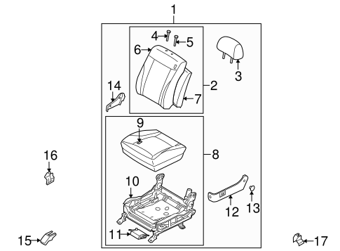 Amanti FRONT SEAT COMPONENTS