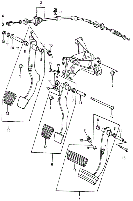 CHASSIS/BRAKE PEDAL - CLUTCH PEDAL for 1982 Honda ACCORD HATCHBACK #1