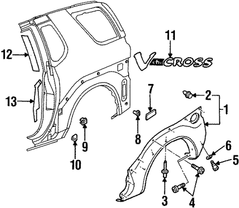 VehiCROSS EXTERIOR TRIM - QUARTER PANEL