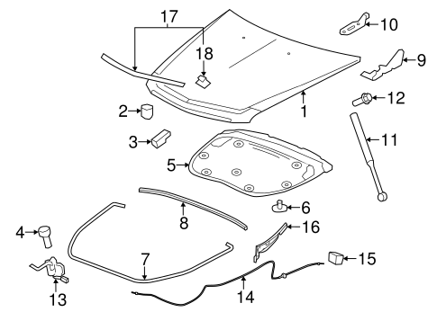 CTS EXTERIOR TRIM - HOOD